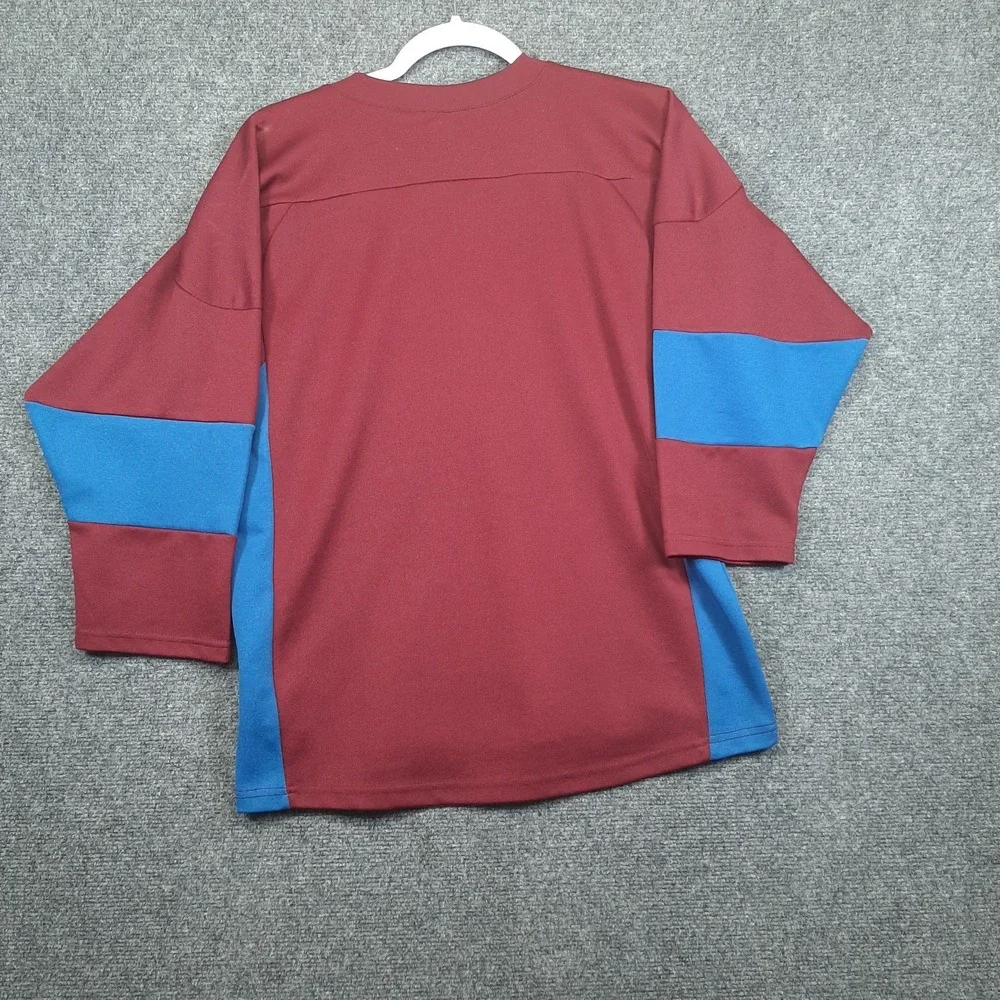 NHL Colorado Avalanche Practice Jersey Youth XL 14/16 Burgundy Blue Blank 58AFG